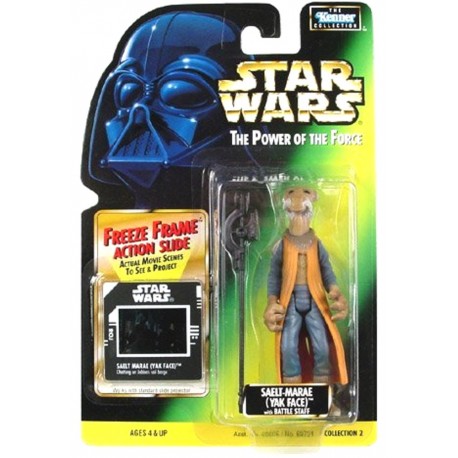 Star Wars The Power of the Force Green Card, Saelt-Marae (Yak Face) with Freeze Frame Slide