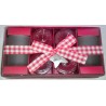 Four Apple & Cinnamon Votive Candles, Two Votive Glass Holders