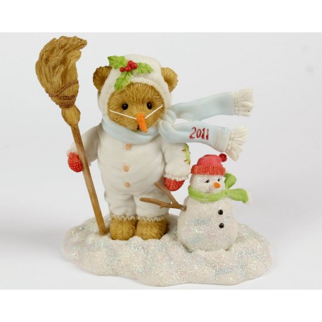 Cherished Teddies - Frankie Dressed in Snow Suit/Snowman Dated 2011 Figurine 4023733