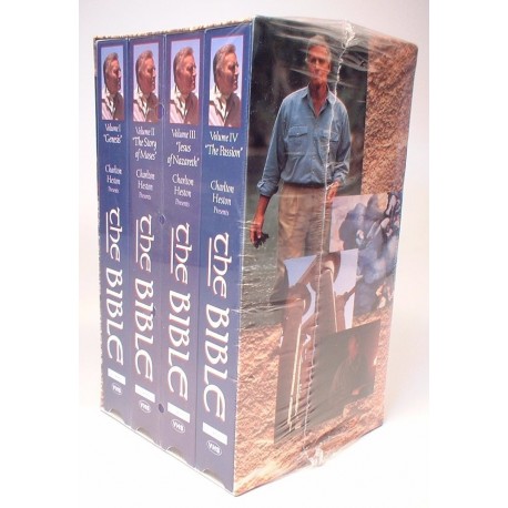 Charlton Heston Presents: The Bible, Original Collector's Edition, 4 Tapes (VHS)