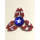 Fidget Spinner 'Crab' Toy Stress Reducer (USA Flag - Aluminum)