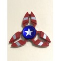 Fidget Spinner 'Crab' Toy Stress Reducer (USA Flag - Aluminum)