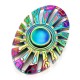 Fidget Spinner 'Oval' Toy Stress Reducer (Rainbow - Aluminum)
