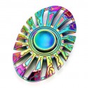 Fidget Spinner 'Oval' Toy Stress Reducer (Rainbow - Aluminum)