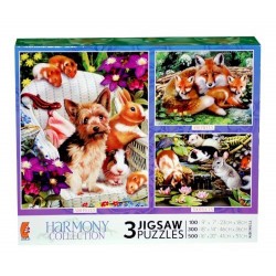 Buds In Bloom / Foxes / Poolside Pets - 3 in 1 Ceaco 900 Piece Puzzle