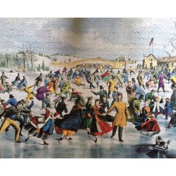 Central Park, Winter / The Skating Pond - White Mountain Puzzles 1000 Piece Puzzle