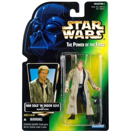 Star Wars The Power of the Force Green Card, Han Solo in Endor Gear with Hologram